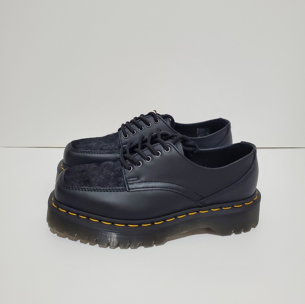 Dr. MARTENS 5-EYE BEX SQUARE TOE HAIR-ON & LEATHER SHOES SIZE 6 - Picture 10 of 13